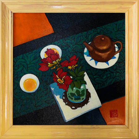 Картина «Время между лепестками», масляные краски, холст 40х40. Николай Леушин. Цена: 5&nbsp;000 ₽ руб.