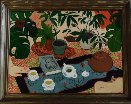 Картина «Разговоры о цветах и масках», масляные краски, холст Н. Леушин. Цена: 5 000 ₽ руб.