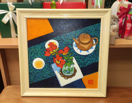 Картина «Время между лепестками», масляные краски, холст 40х40. Николай Леушин. Цена: 5&nbsp;000 ₽ руб.