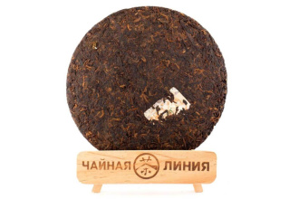 Прессованный шу пуэр - Шу пуэр 2015 г. «Чем старше, тем ароматней» от «Кайшуньхао», 357 г, 